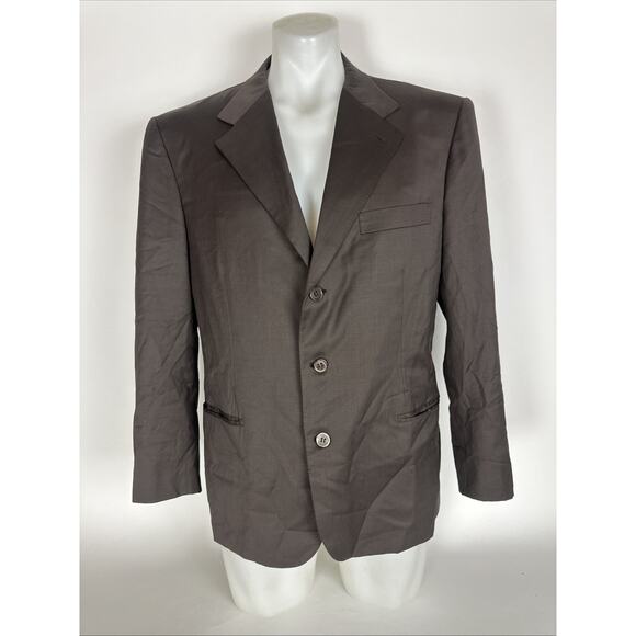 Brioni Sentato Brown Wool Blaze Men’s Size 52